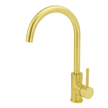 Brushed Gold Kitchen Mixer Tap 360 Swivel Gold