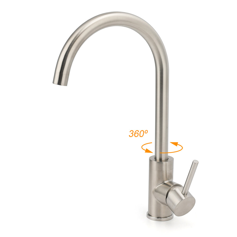 KYLINS Brushed Nickel Swivel Kitchen Mixer Tap WELS 4 Star