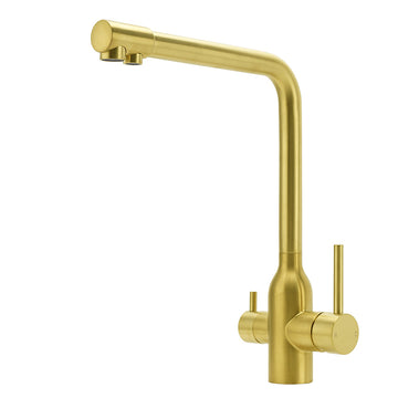 3 Way Kitchen Mixer Tap Pure Water Brushed Gold 5 Star