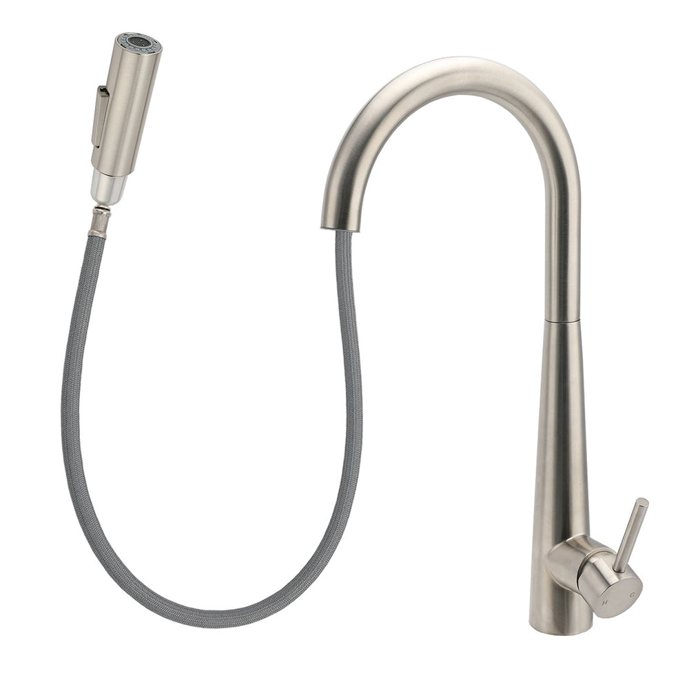 KYLINS Pull Out Kitchen Mixer Tap 2 Spray Modes Stainless Steel Brushed Nickel