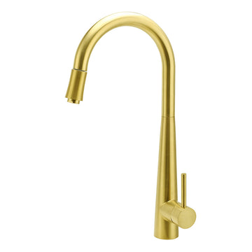 KYLINS Pull Out Kitchen Mixer Tap Brushed Gold Stainless Steel