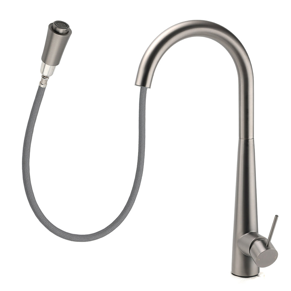 KYLINS Pull Out Kitchen Mixer Tap Gun Metal Grey Stainless Steel