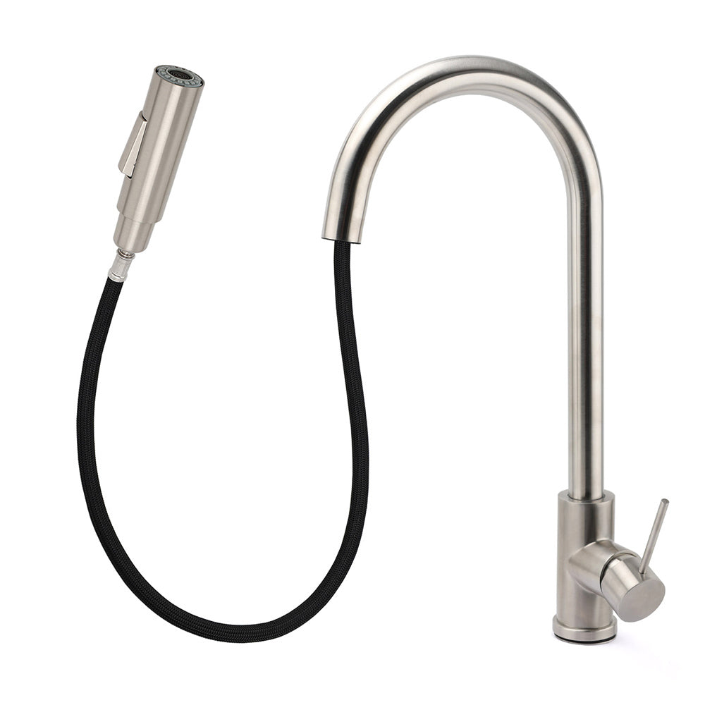 2 Way Pull-Out Kitchen Mixer Tap Brushed Nickel 6 Star