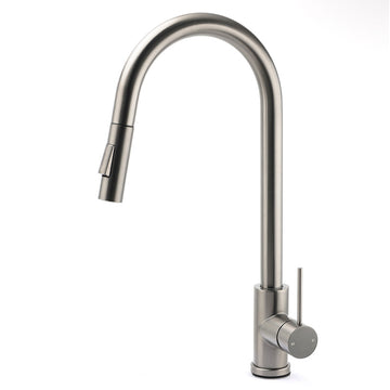 KYLINS Gun Metal Pull Out Kitchen Mixer Tap with 2-Way Spray SS304