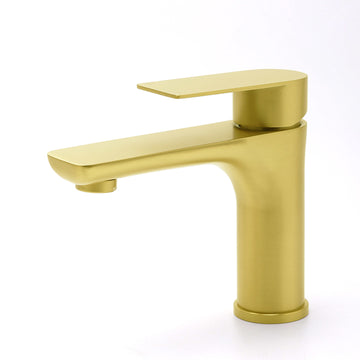 KYLINS Round Short Basin Mixer Bathroom Faucet Brushed Gold