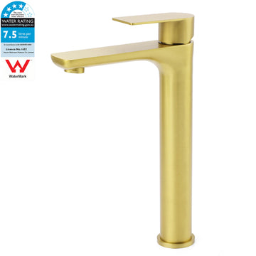 KYLINS Tall Round Basin Mixer Bathroom Faucet Brushed Gold