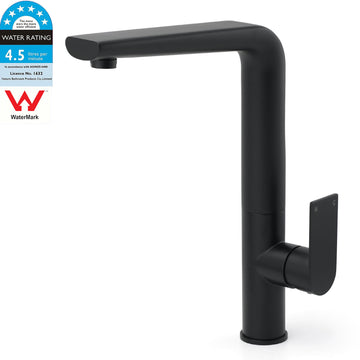 KYLINS Matt Black Round Kitchen Mixer Tap