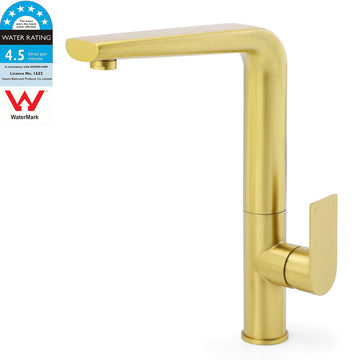 KYLINS Brushed Gold Round Kitchen Mixer Tap