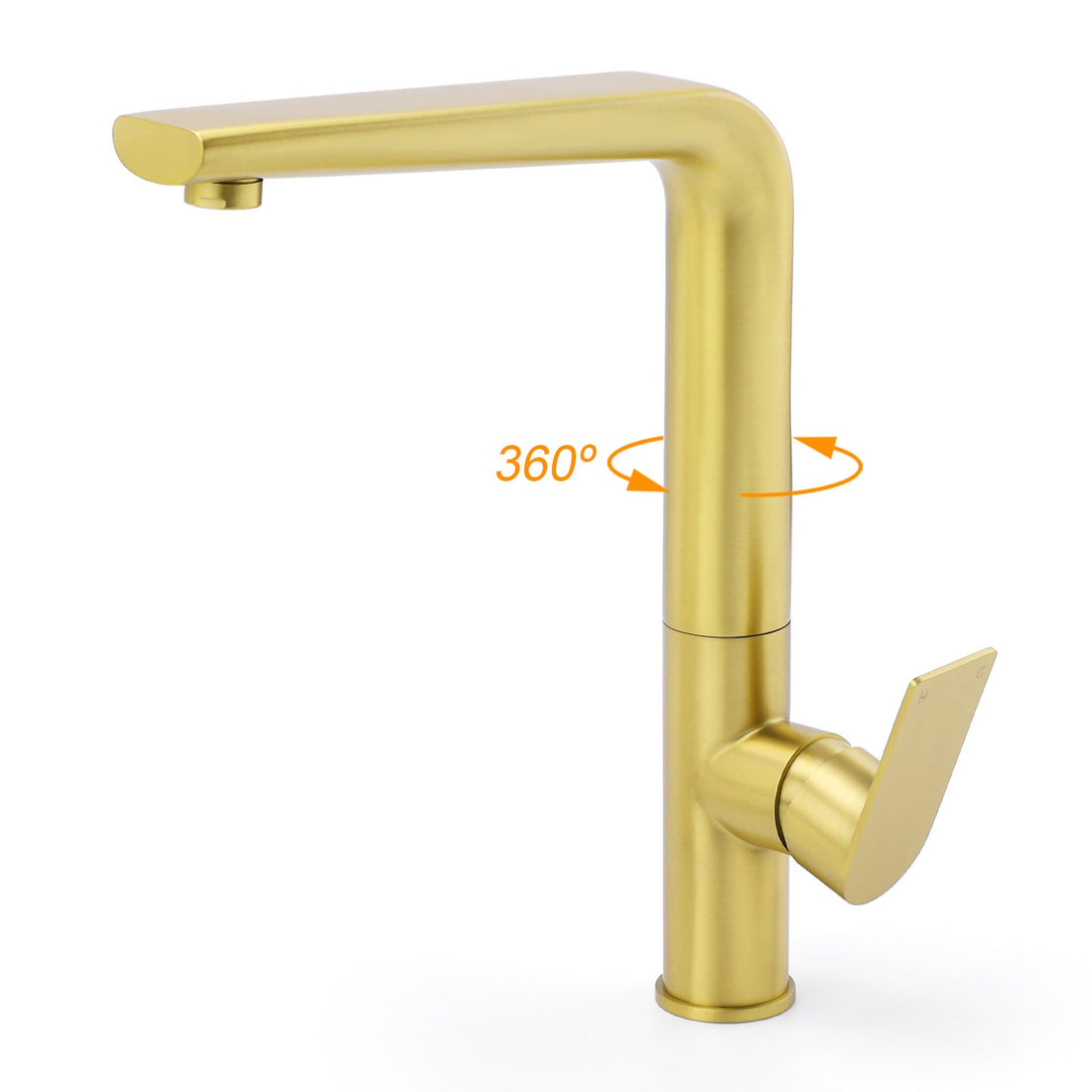 KYLINS Brushed Gold Round Kitchen Mixer Tap