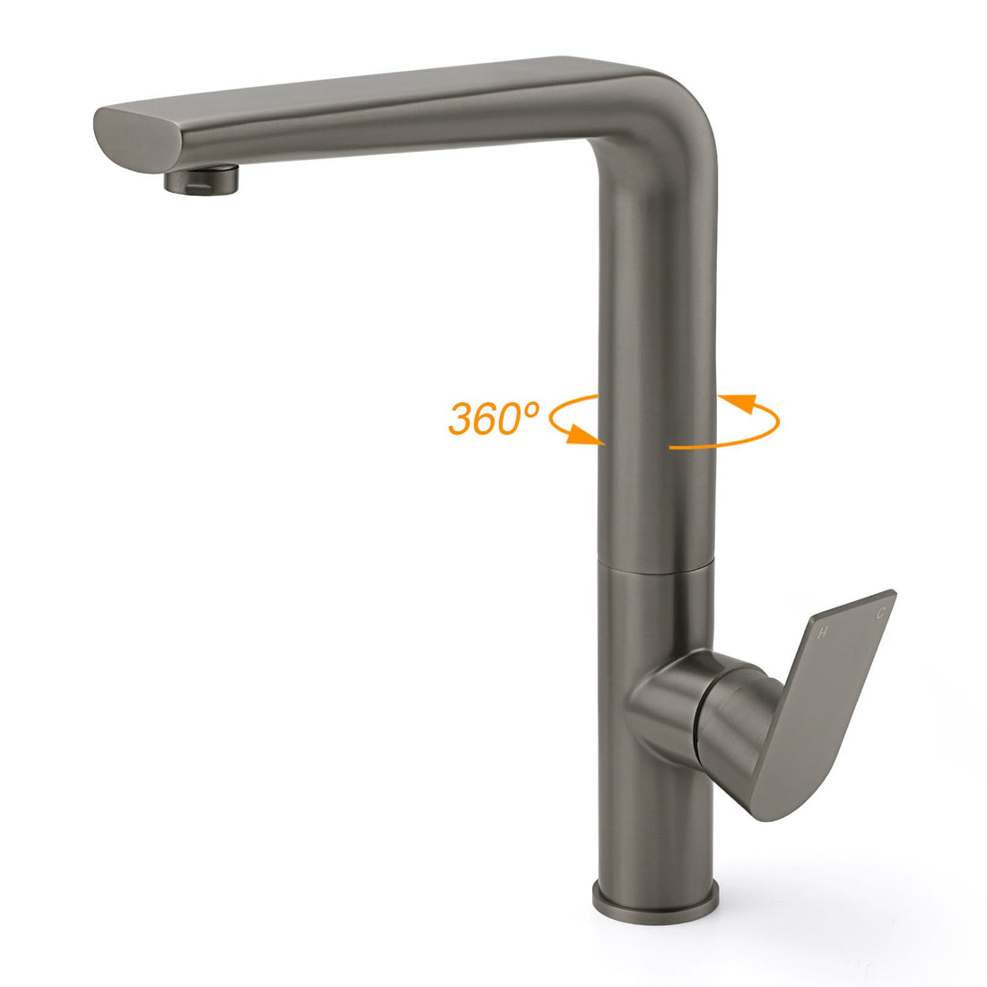 KYLINS Gun Metal Round Kitchen Mixer Tap