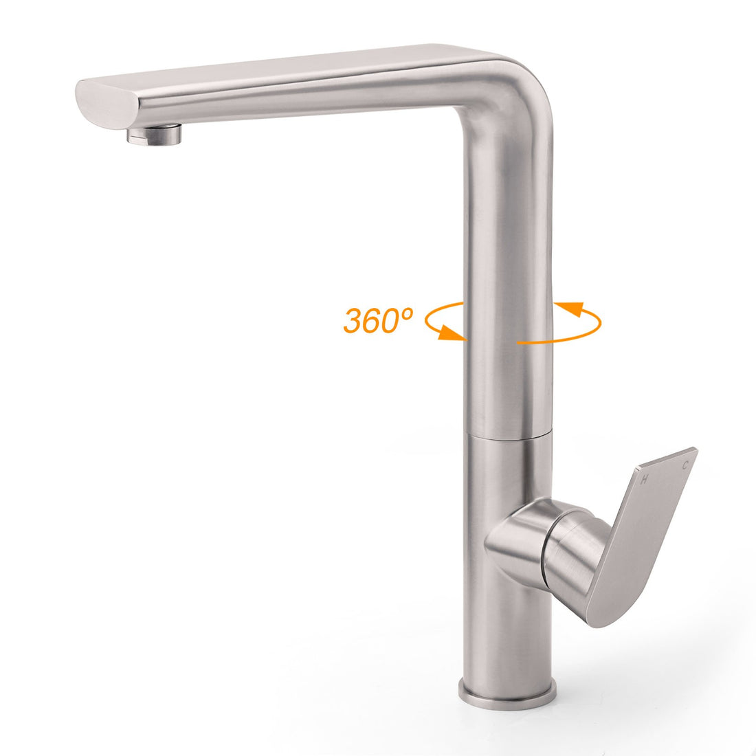Kitchen Mixer Tap Brushed Nickel 360 Swivel