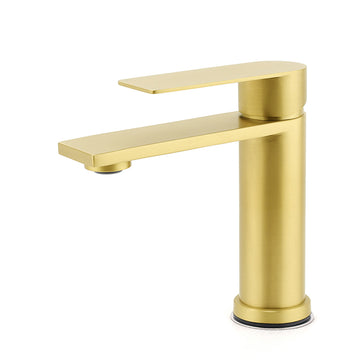 KYLINS Bathroom Basin Mixer Tap Deck Mount Stainless Steel Brushed Gold