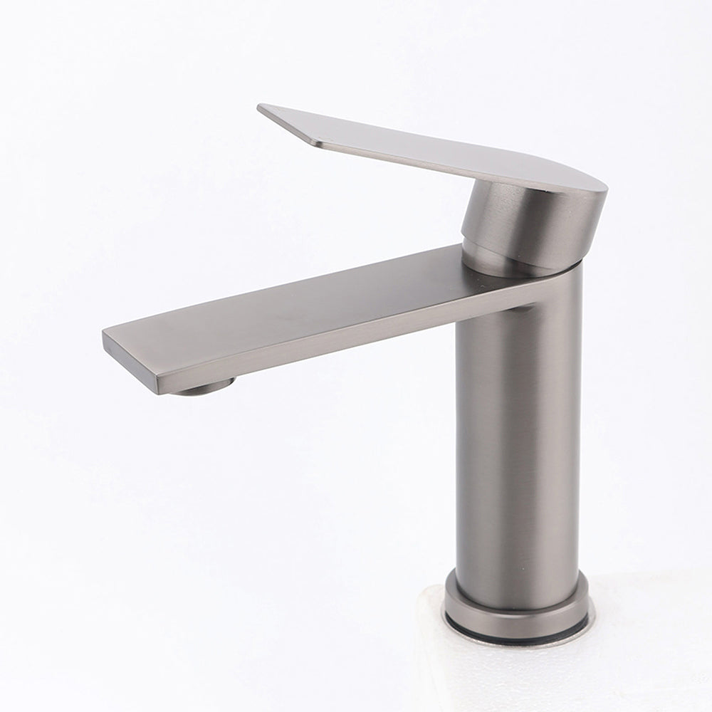 KYLINS Bathroom Basin Mixer Tap Deck Mount Stainless Steel Gun Metal Grey