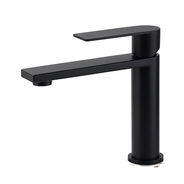 KYLINS Short Square Basin Mixer Bathroom Faucet Matt Black