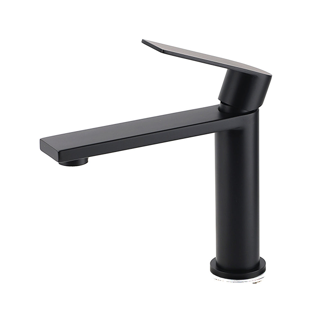 KYLINS Short Square Basin Mixer Bathroom Faucet Matt Black