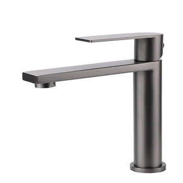 KYLINS Basin Mixer Tap Gun Metal Bathroom Faucet Stainless Steel