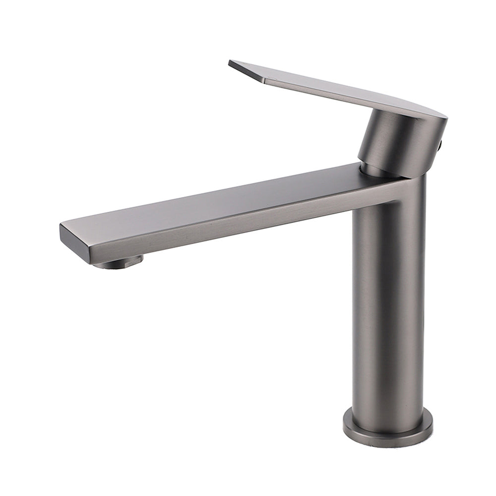 KYLINS Basin Mixer Tap Gun Metal Bathroom Faucet Stainless Steel