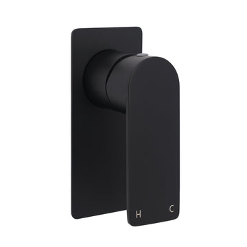 Matte Black Rectangle Shower Mixer Tap Lever
