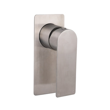 Brushed Nickel Flat Lever Shower Mixer Tap