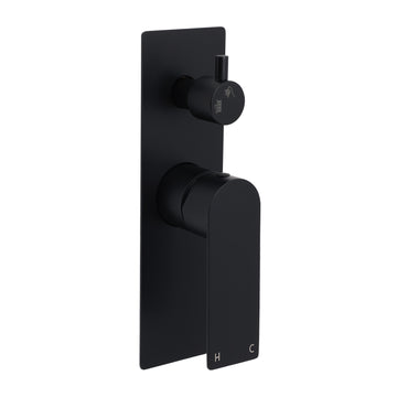 Matt Black Square Shower Mixer with 2 Way Diverter