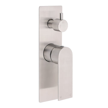 Brushed Nickel Square Shower Mixer Diverter with 2 Way Switch