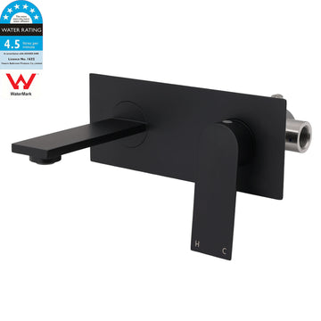 KYLINS Basin Mixer Tap Wall Mounted Matt Black
