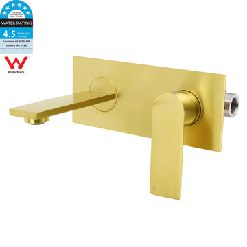 KYLINS Wall Mounted Basin Mixer Tap Brushed Gold