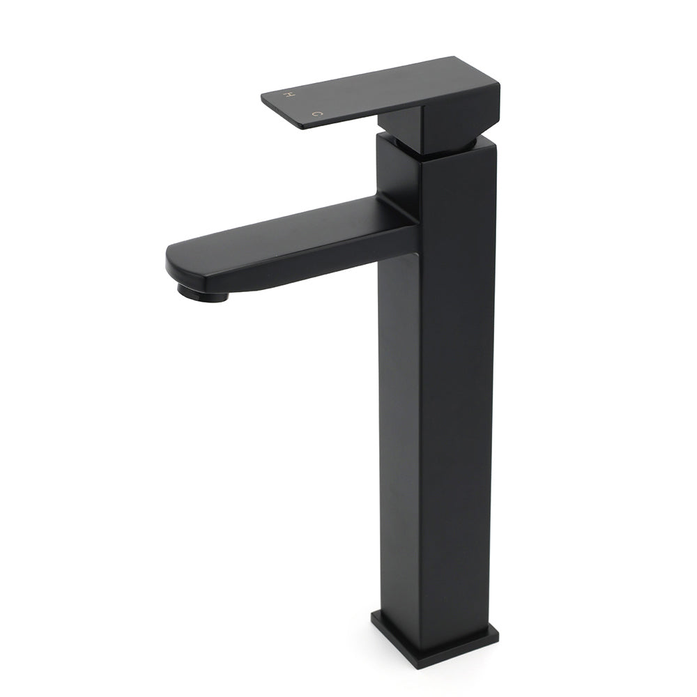 KYLINS Tall Square Basin Mixer Bathroom Faucet Matt Black