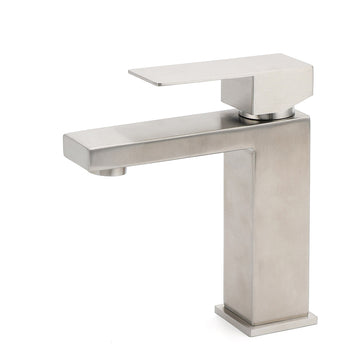 KYLINS Classic Basin Mixer Tap Square Stainless Steel Brushed Nickel