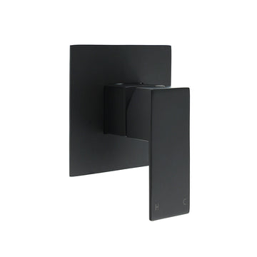 Vortaz Matt Black Square Shower Mixer Tap Wall Mounted Stainless Steel
