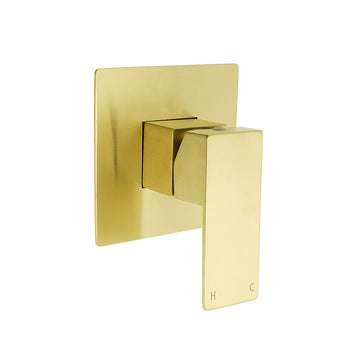 Vortaz Brushed Gold Square Shower Mixer Tap Wall Mounted Stainless Steel