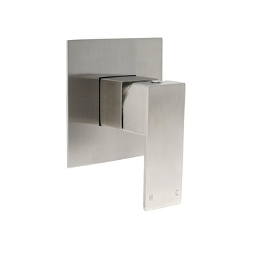 Brushed Nickel Square Shower Mixer Tap Lead Free 35mm Ceramic