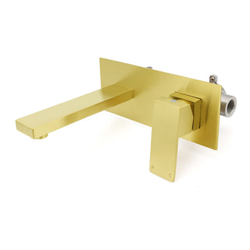 KYLINS Wall Mounted Basin Mixer Tap Brushed Gold Bathroom Faucet