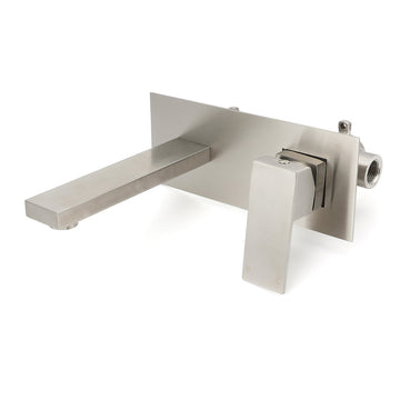 KYLINS Wall Mounted Basin Mixer Tap Brushed Nickel Bathroom Faucet