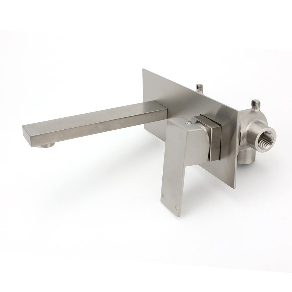 KYLINS Wall Mounted Basin Mixer Tap Brushed Nickel Bathroom Faucet