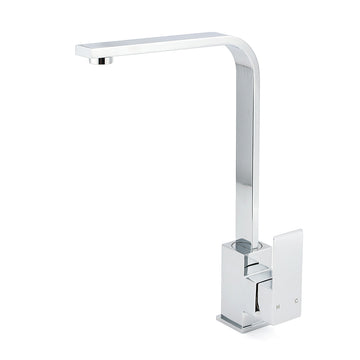 Square Gooseneck Kitchen Mixer Tap Chrome 360 Swivel