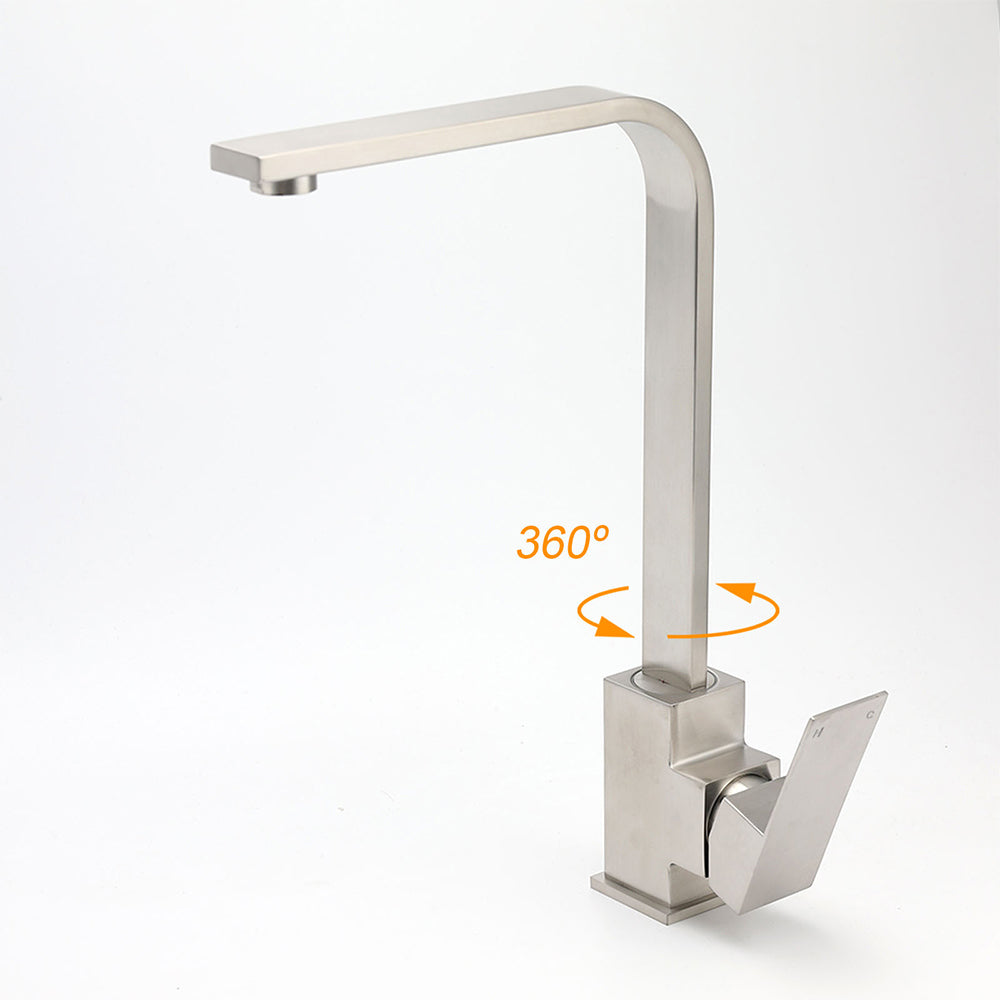 KYLINS Kitchen Sink Mixer Tap 360 Swivel Brushed Nickel Stainless Steel