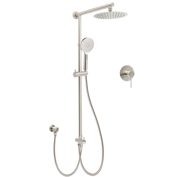 KYLINS Brushed Nickel Rain Shower Head 8 inch 3 Mode Handheld Wall Mounted