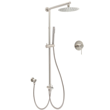 KYLINS Brushed Nickel 8 inch Rain Shower 2-in-1 Set with Mixer