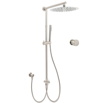 KYLINS 2-in-1 Rain Shower Head with Mixer Valve Brushed Nickel 300mm