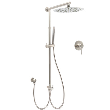 KYLINS Brushed Nickel Rain Shower Head Wall Mounted 12 inch
