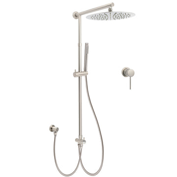 KYLINS 2-in-1 Round Rain Shower Head with Mixer Valve Brushed Nickel 300mm
