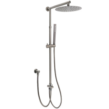 KYLINS Gun Metal Rain Shower Head Dual 10 inch Sliding Rail Diverter