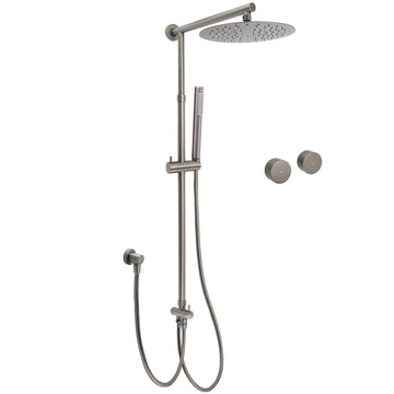 KYLINS Dual Rain Shower Head with Handheld 250mm Gun Metal