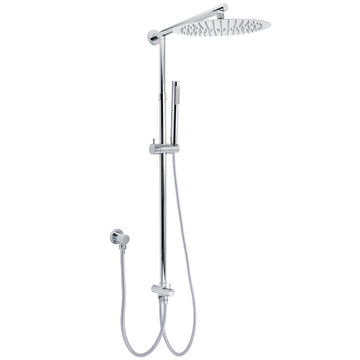 KYLINS Chrome 12 inch Round Rain Shower Head Handheld 2-in-1 Set