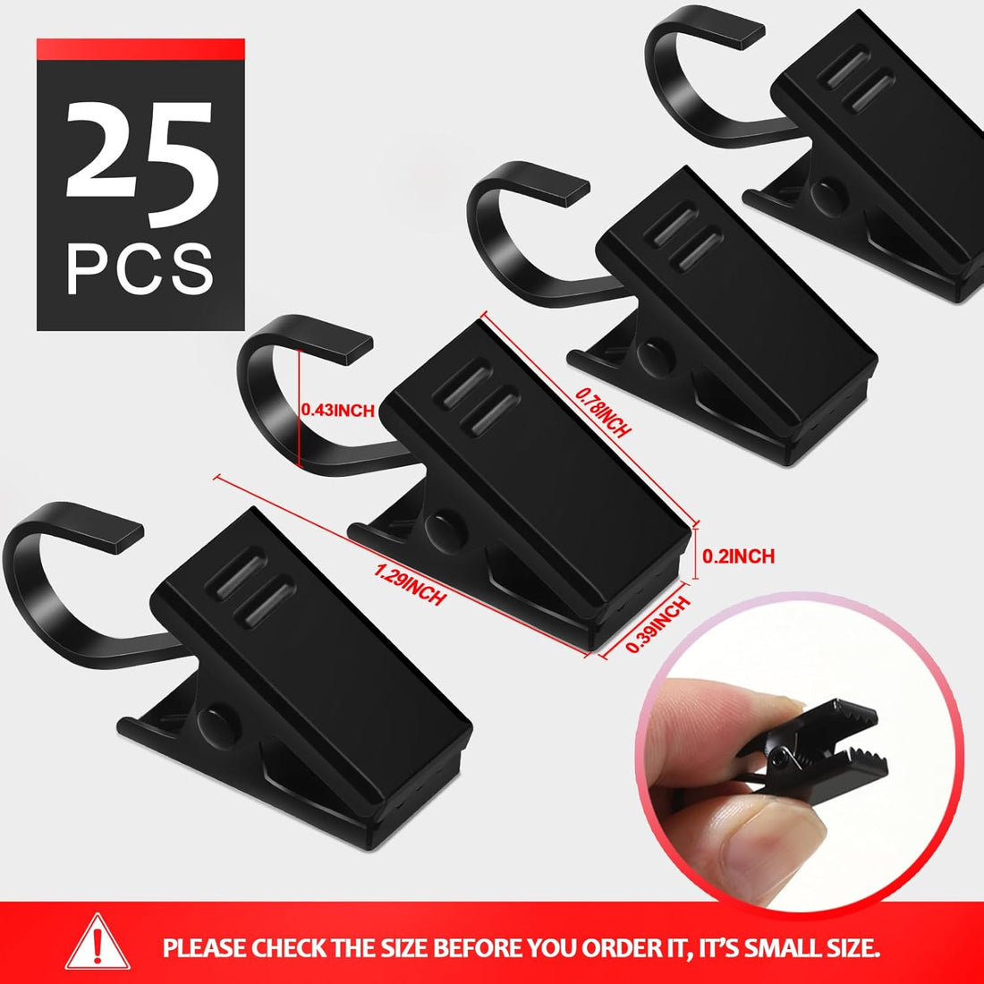 Vortaz Curtain Hooks S Hooks Stainless Steel 25 Pcs