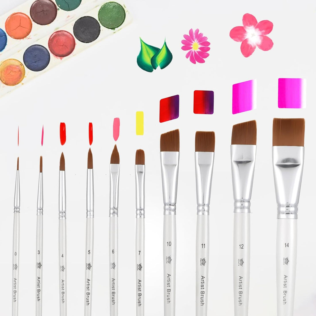 10-Piece Face Paint Brush Set Professional Artist Brushes for Body Art and Craft