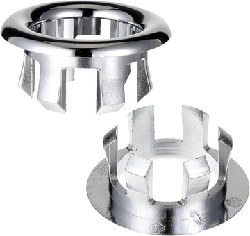 2 Pack Chrome Sink Overflow Ring Bathroom Kitchen Drain Cover