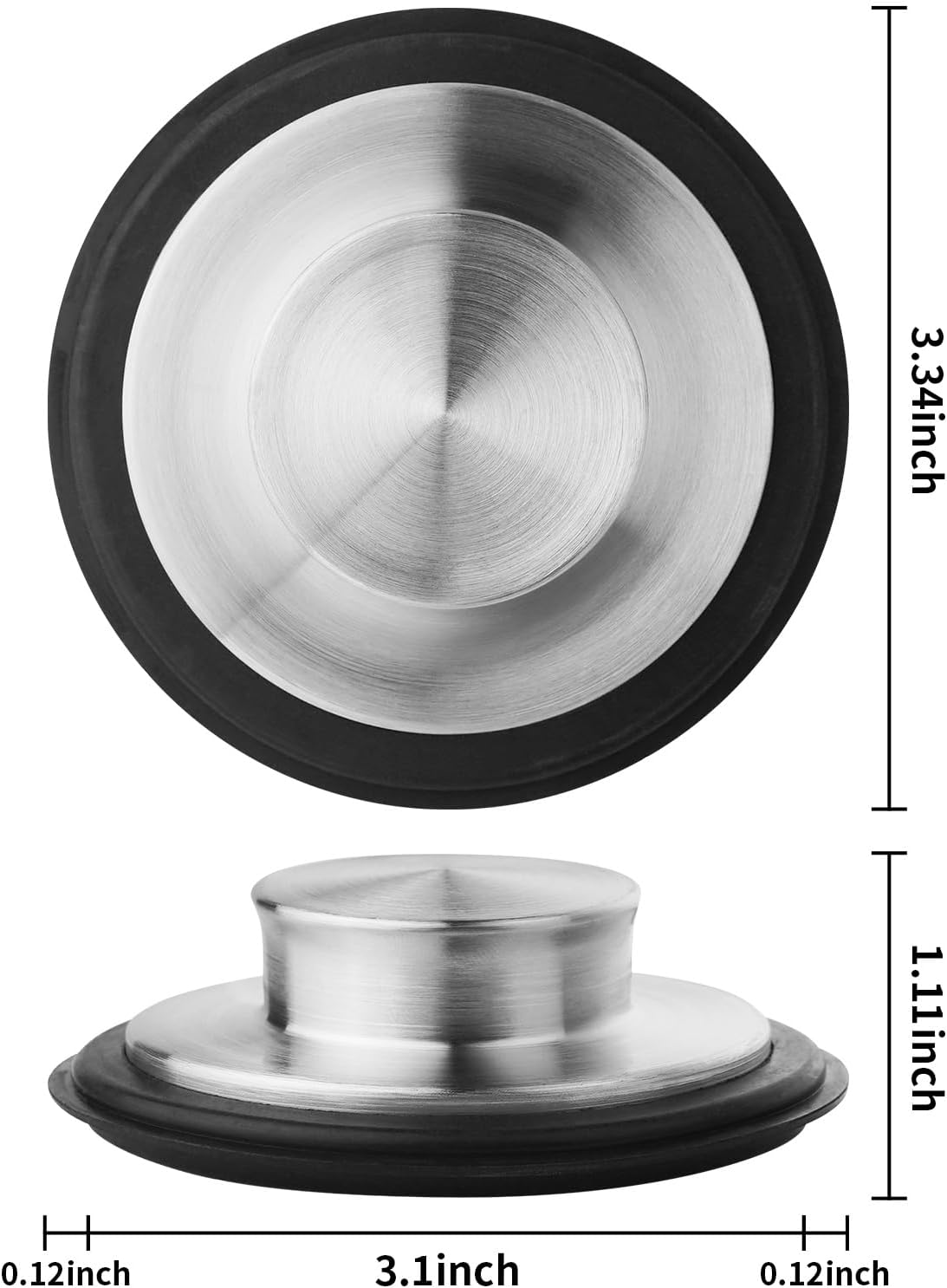 Vortaz Stainless Steel Sink Drain Stopper 2-Pack 8.5cm