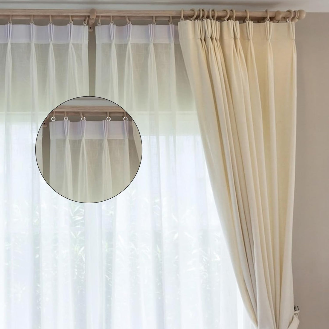 100 Pcs Clear Roman Shade Rings Plastic Drapery for DIY Blinds